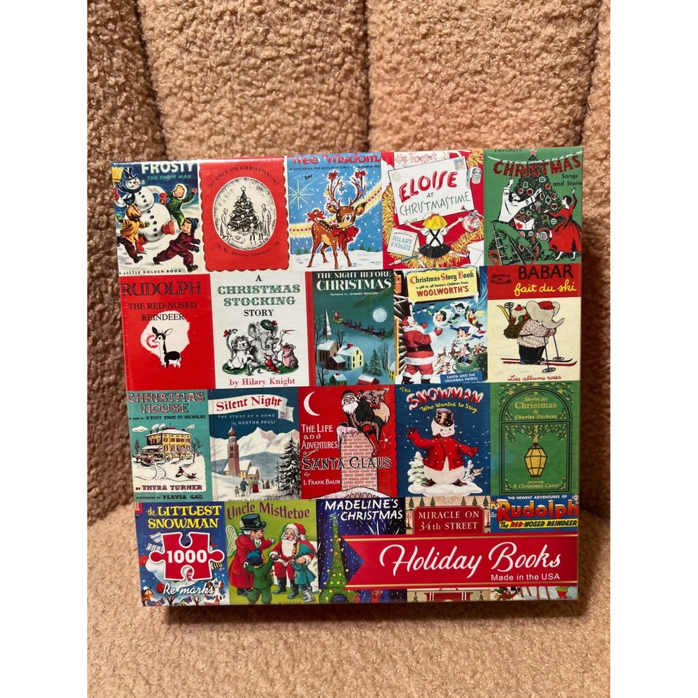 Re-marks Holiday Books 1000 Piece Jigsaw Puzzle Vintage Christmas Collage USA